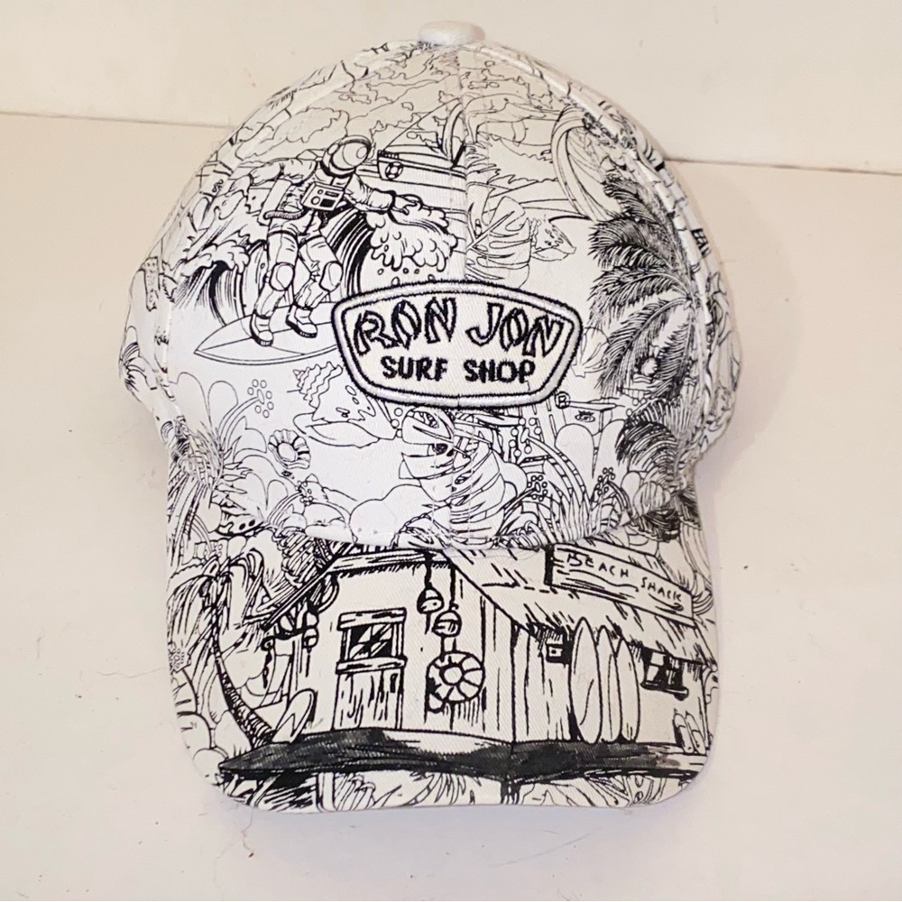 Ron Jon Surf Shop Black & White Astronaut Surfer Adjustable Kids Hat